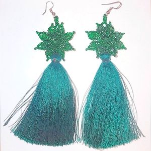 Emerald long Earrings